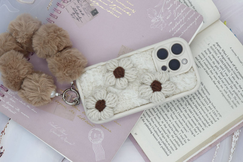 3d flower cute phone case with charm