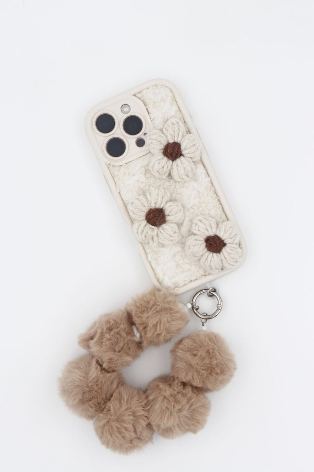 3d flower cute phone case with charm