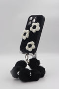 3d flower cute phone case with charm